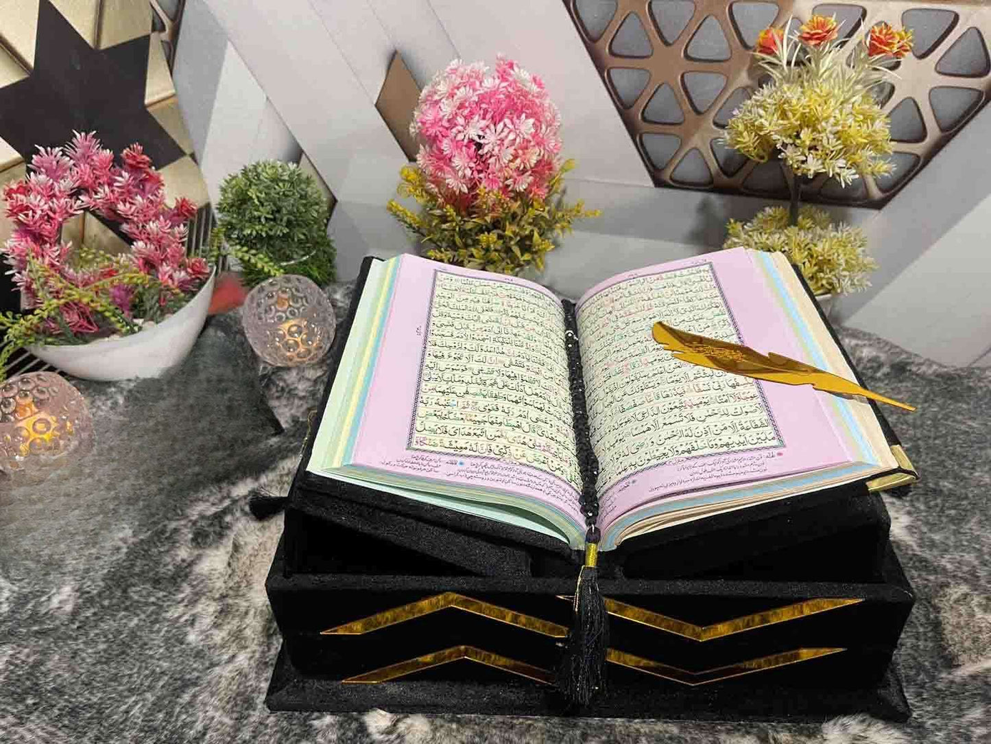 Fancy Bridal Holy Quran-Black Velvet